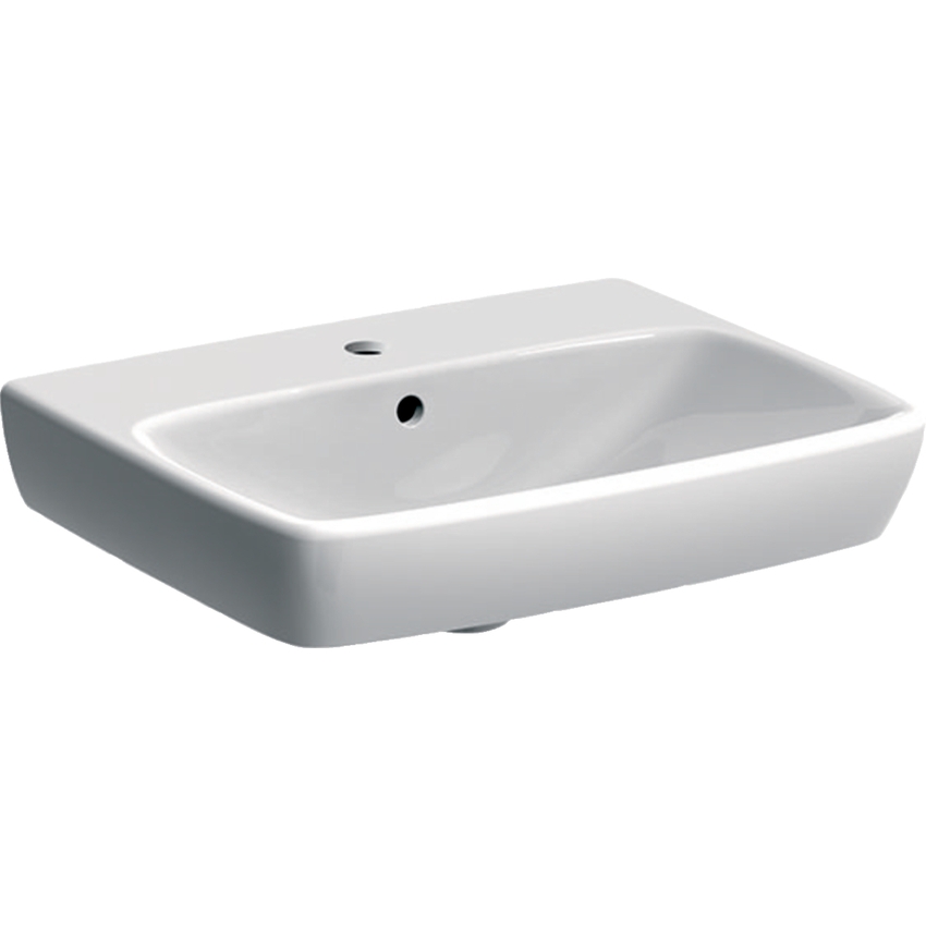 Immagine di Geberit SELNOVA SQUARE lavabo L.55 cm, con foro rubinetteria e troppopieno, colore bianco finitura lucido 500.290.01.1