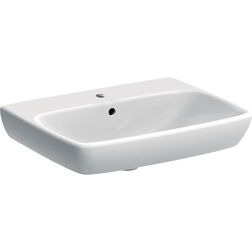 Immagine di Geberit SELNOVA SQUARE lavabo L.60 cm, con foro rubinetteria e troppopieno, colore bianco finitura lucido 500.300.01.1