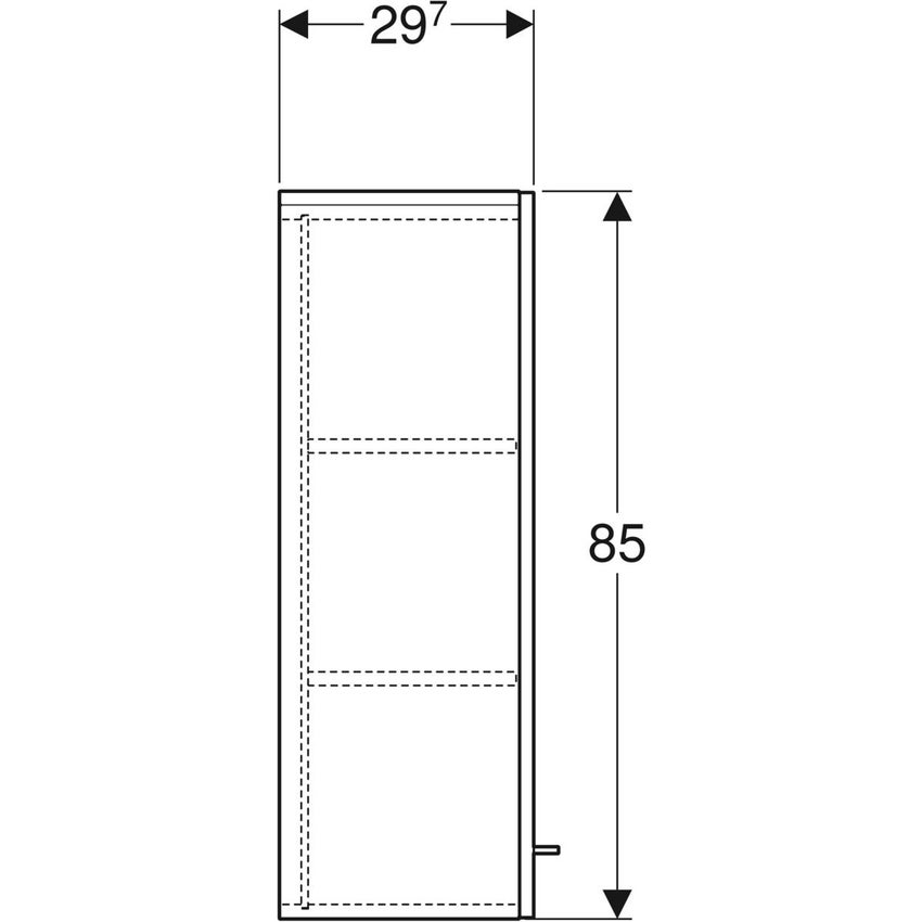 Immagine di Geberit SELNOVA SQUARE mobile a colonna H. 85 cm, con un'anta a chiusura ammortizzata, colore bianco finitura lucido  501.276.00.1
