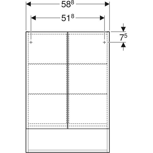Immagine di Geberit SELNOVA SQUARE mobile specchio L.59 cm, due ante a chiusura ammortizzata, colore bianco finitura lucido 501.264.00.1