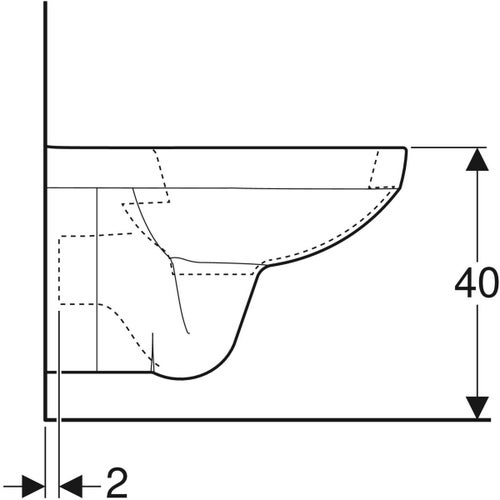 Immagine di Geberit SELNOVA SQUARE vaso sospeso a cacciata, senza sedile, colore bianco finitura lucido 500.270.01.1