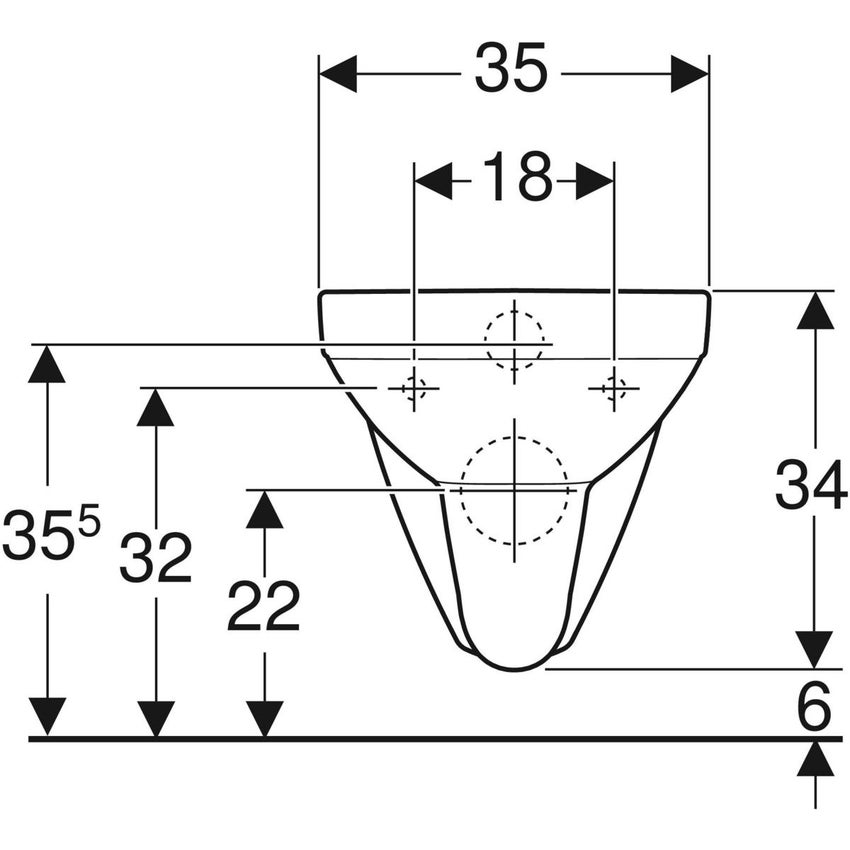 Immagine di Geberit SELNOVA SQUARE vaso sospeso a cacciata, senza sedile, colore bianco finitura lucido 500.270.01.1