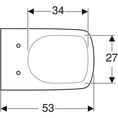 Immagine di Geberit SELNOVA SQUARE vaso sospeso a cacciata, senza sedile, colore bianco finitura lucido 500.270.01.1