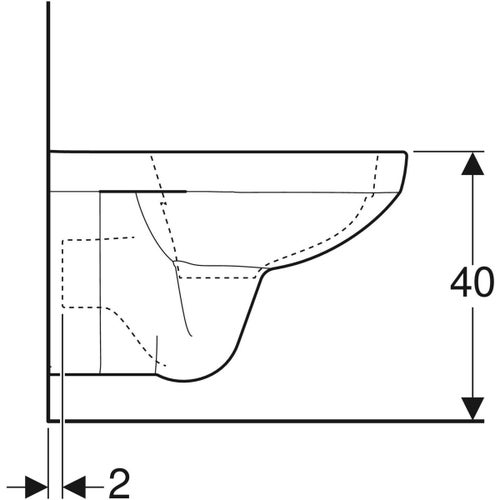 Immagine di Geberit SELNOVA SQUARE vaso sospeso a cacciata Rimfree, senza sedile, colore bianco finitura lucido 500.275.01.1