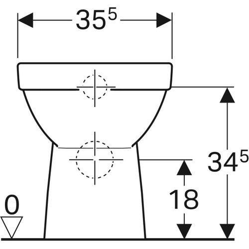 Immagine di Geberit SELNOVA SQUARE vaso a pavimento RimFree, a cacciata, fissaggio nascosto, a filo parete, senza sedile, colore bianco finitura lucido 500.153.01.1