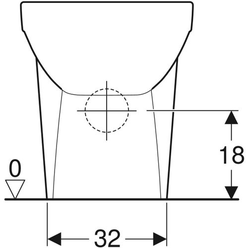 Immagine di Geberit SELNOVA SQUARE vaso a pavimento RimFree, a cacciata, per cassetta di risciacquo esterna monoblocco, senza sedile, con fissaggio nascosto e a filo parete, colore bianco finitura lucido 500.489.01.7