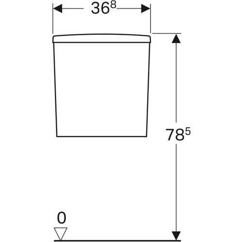 Immagine di Geberit SELNOVA SQUARE cassetta di risciacquo esterna monoblocco, con risciacquo a due quantità e allacciamento idrico laterale, colore bianco finitura lucido 501.578.01.1