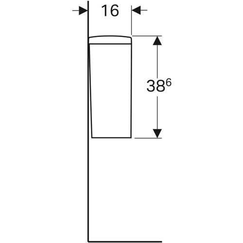 Immagine di Geberit SELNOVA SQUARE cassetta di risciacquo esterna monoblocco, con risciacquo a due quantità e allacciamento idrico laterale, colore bianco finitura lucido 501.578.01.1