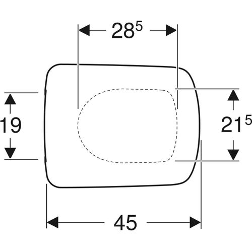 Immagine di Geberit SELNOVA SQUARE sedile con fissaggio dal basso, senza chiusura ammortizzata, colore bianco finitura lucido 500.332.01.1
