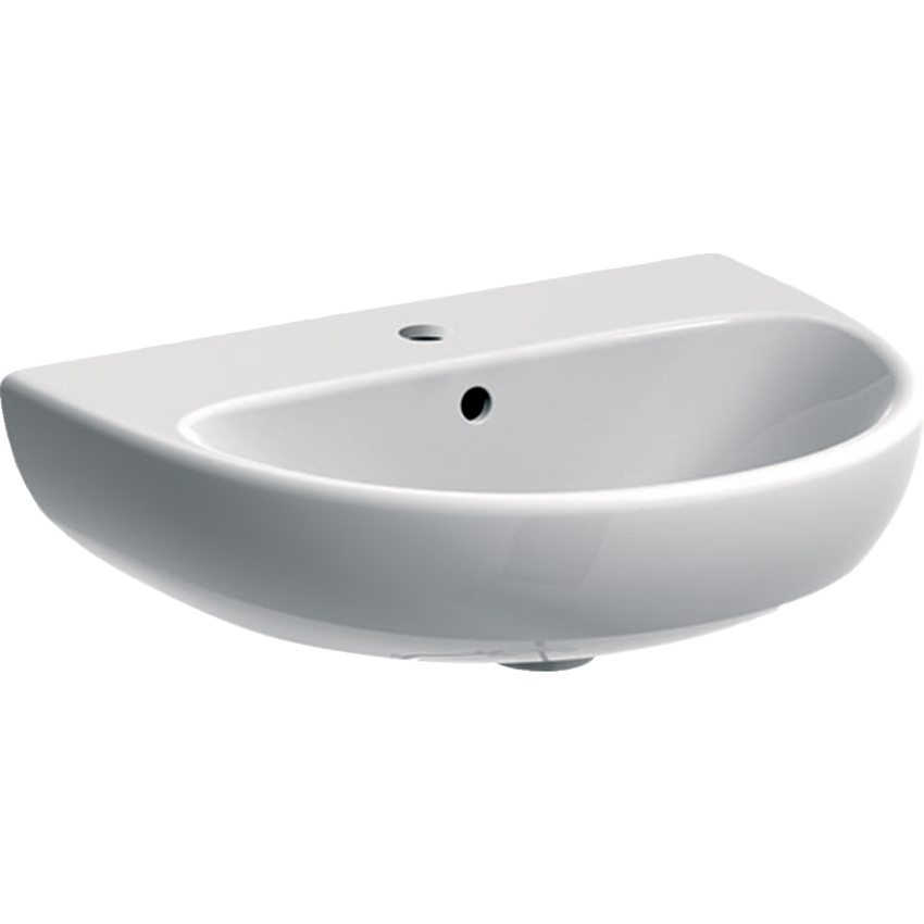 Immagine di Geberit SELNOVA lavabo L.55 cm, con foro rubinetteria e troppopieno, colore bianco finitura lucido 500.315.01.7