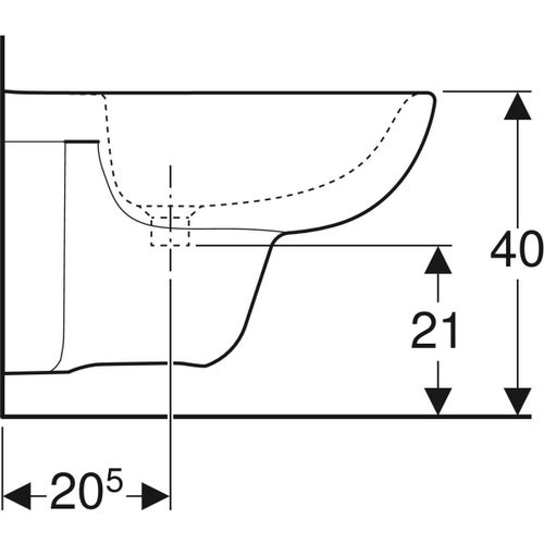 Immagine di Geberit SELNOVA bidet sospeso, con foro rubinetteria e troppopieno, colore bianco finitura lucido 500.264.01.7
