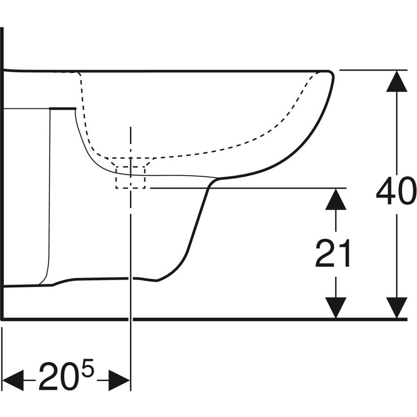 Immagine di Geberit SELNOVA bidet sospeso, con foro rubinetteria e troppopieno, colore bianco finitura lucido 500.264.01.7