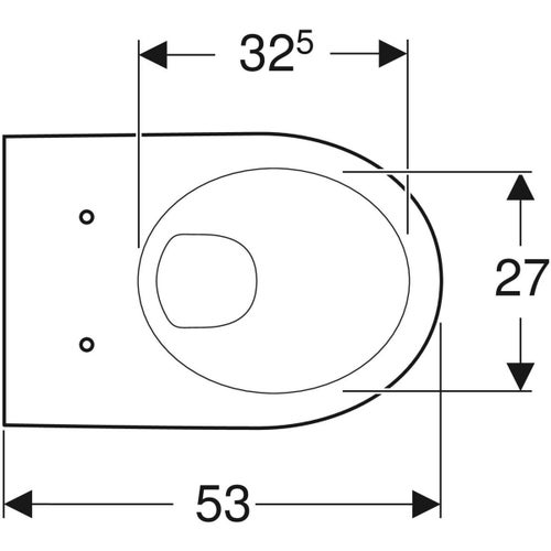 Immagine di Geberit SELNOVA vaso sospeso a cacciata, senza sedile, colore bianco finitura lucido 500.260.01.7