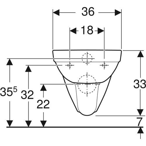 Immagine di Geberit SELNOVA vaso sospeso a cacciata, senza sedile, colore bianco finitura lucido 500.260.01.7