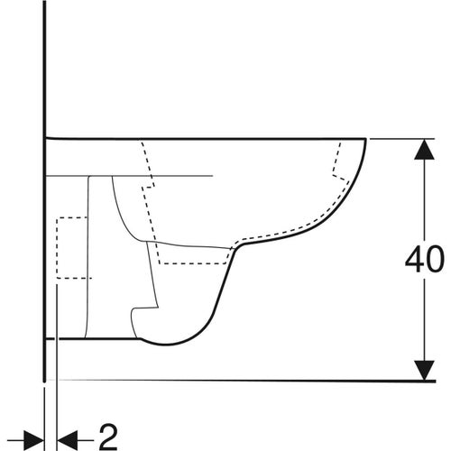 Immagine di Geberit SELNOVA vaso sospeso a cacciata, senza sedile, colore bianco finitura lucido 500.260.01.7