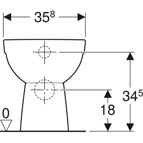 Immagine di Geberit SELNOVA vaso a pavimento con scarico orizzontale e fissaggio nascosto, senza sedile, colore bianco finitura lucido 500.955.00.7
