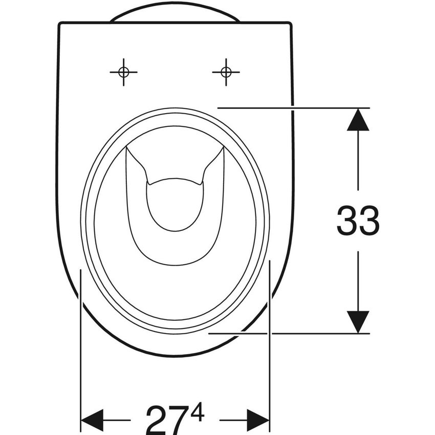 Immagine di Geberit SELNOVA vaso a pavimento con scarico verticale e fissaggio nascosto, senza sedile, colore bianco finitura lucido 500.956.00.7
