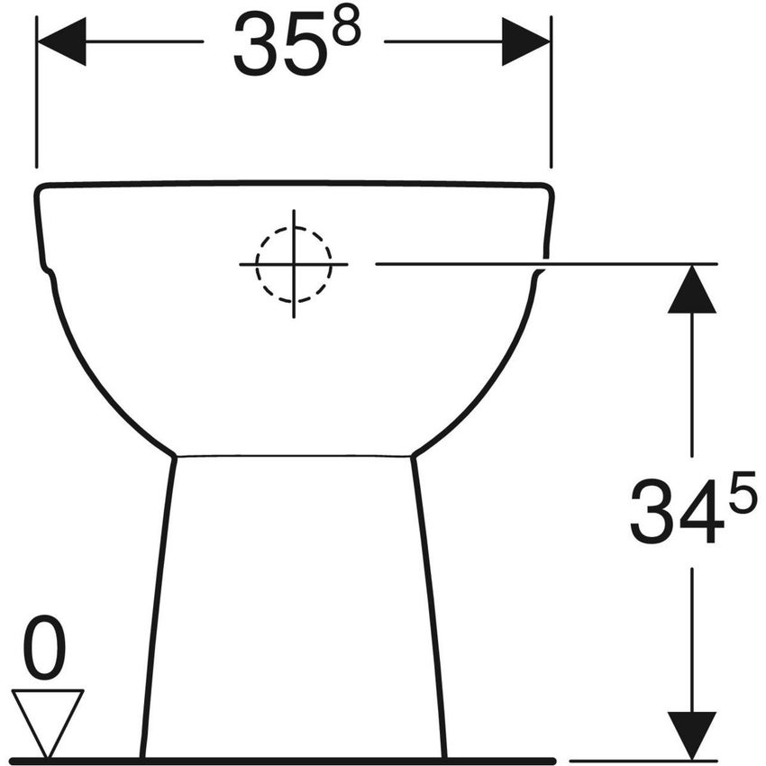 Immagine di Geberit SELNOVA vaso a pavimento con scarico verticale e fissaggio nascosto, senza sedile, colore bianco finitura lucido 500.956.00.7