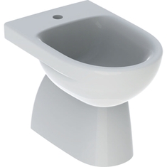 Immagine di Geberit SELNOVA bidet a pavimento, con fissaggio nascosto, con foro rubinetteria, senza troppopieno, colore bianco finitura lucido 500.288.01.7