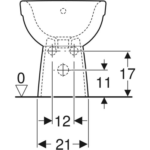 Immagine di Geberit SELNOVA bidet a pavimento, con fissaggio nascosto, con foro rubinetteria, senza troppopieno, colore bianco finitura lucido 500.288.01.7