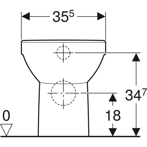 Immagine di Geberit SELNOVA vaso a pavimento, a filo parete, senza sedile, con scarico orizzontale o verticale e fissaggio nascosto, colore bianco finitura lucido 500.844.00.7