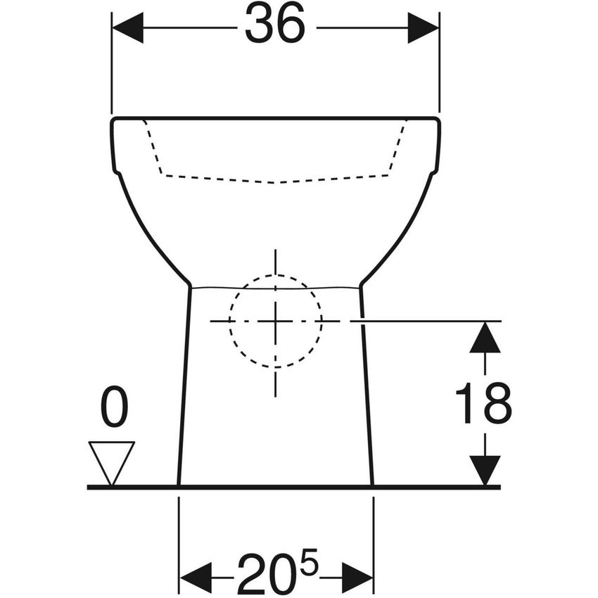 Immagine di Geberit SELNOVA vaso a pavimento a cacciata, per cassetta di risciacquo esterna monoblocco, senza sedile e senza cassetta, scarico orizzontale e fissaggio nascosto, colore bianco finitura lucido 500.287.01.7