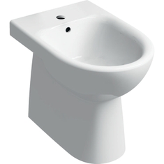 Immagine di Geberit SELNOVA bidet a pavimento, a filo parete, con foro rubinetteria e troppopieno, con fissaggio nascosto, colore bianco finitura lucido 500.289.01.7