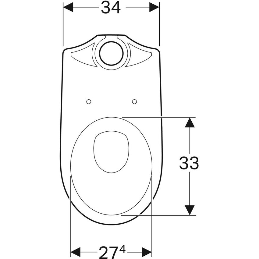 Immagine di Geberit SELNOVA vaso a pavimento a cacciata, per cassetta di risciacquo esterna monoblocco, senza sedile e senza cassetta, scarico verticale e fissaggio nascosto, colore bianco finitura lucido 500.151.01.7