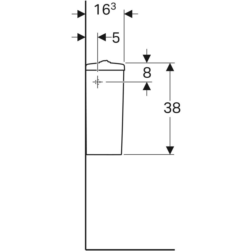 Immagine di Geberit SELNOVA cassetta di risciacquo esterna monoblocco, con risciacquo a due quantità e allacciamento idrico laterale, colore bianco finitura lucido 500.269.01.1