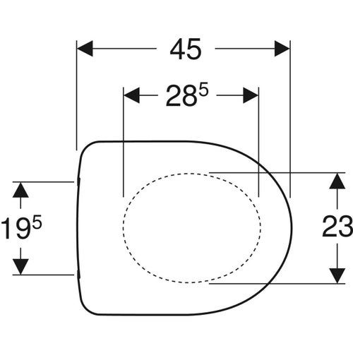 Immagine di Geberit SELNOVA sedile con cerniere in materiale sintetico e fissaggio dal basso, senza chiusura ammortizzata, colore bianco finitura lucido 500.330.01.1