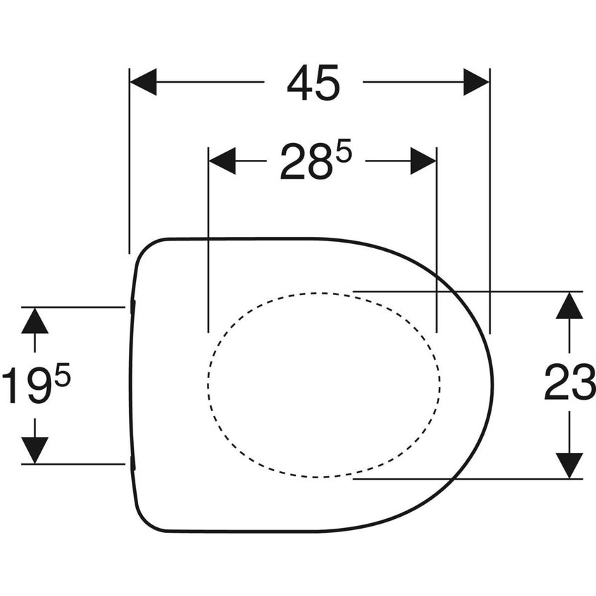 Immagine di Geberit SELNOVA sedile con cerniere in materiale sintetico e fissaggio dal basso, senza chiusura ammortizzata, colore bianco finitura lucido 500.330.01.1