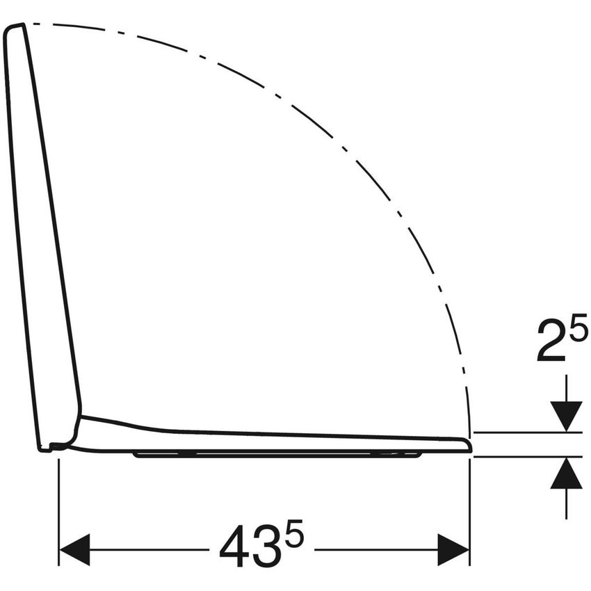 Immagine di Geberit SELNOVA sedile con cerniere in materiale sintetico e fissaggio dal basso, senza chiusura ammortizzata, colore bianco finitura lucido 500.330.01.1