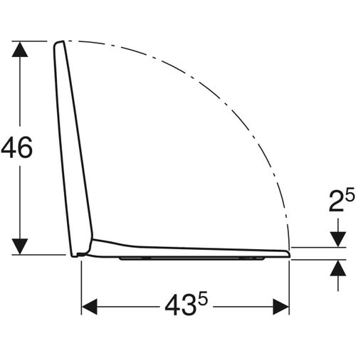 Immagine di Geberit SELNOVA sedile con fissaggio dal basso, senza chiusura ammortizzata, colore bianco finitura lucido 500.331.01.1