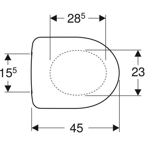 Immagine di Geberit SELNOVA sedile con fissaggio dal basso, senza chiusura ammortizzata, colore bianco finitura lucido 500.331.01.1