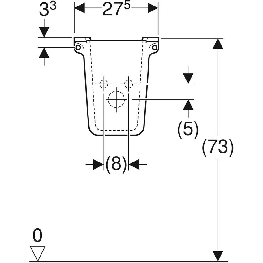 Immagine di Geberit COLIBRI' semicolonna per lavabo, colore bianco finitura lucido 500.872.00.1