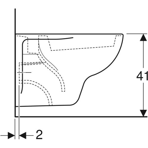 Immagine di Geberit COLIBRI' vaso sospeso a cacciata, senza sedile, colore bianco finitura lucido 500.890.00.1