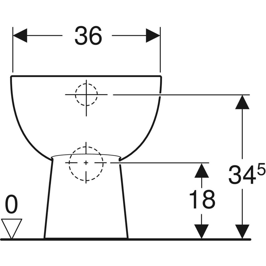 Immagine di Geberit COLIBRI' vaso a pavimento a cacciata, senza sedile, con scarico orizzontale, colore bianco finitura lucido 500.875.00.1