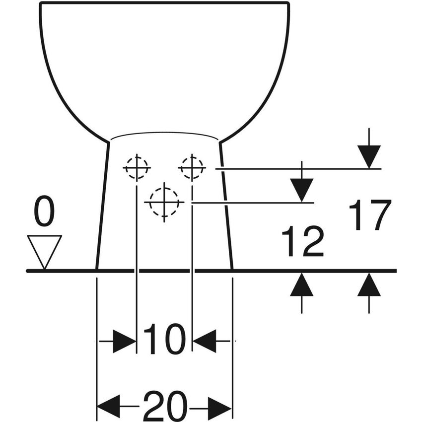 Immagine di Geberit COLIBRI' bidet a pavimento, con foro per rubinetteria e troppopieno, colore bianco finitura lucido 500.889.00.1