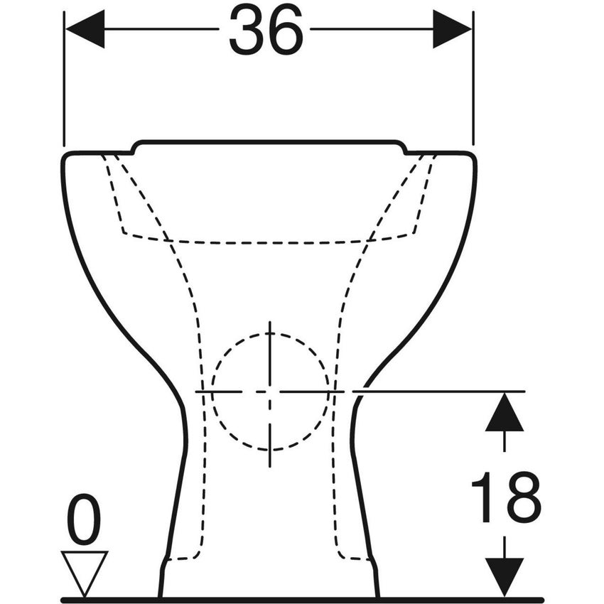 Immagine di Geberit COLIBRI' vaso a pavimento a cacciata, senza sedile, per cassetta di risciacquo esterna monoblocco, con scarico orizzontale, colore bianco finitura lucido 500.859.00.1