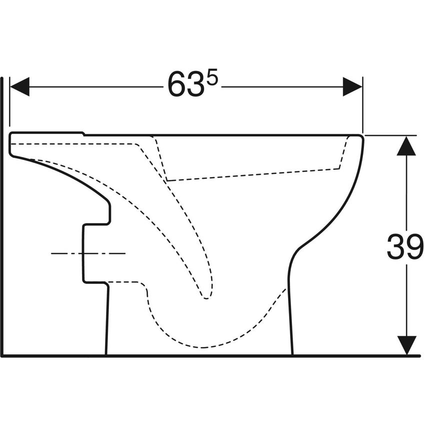 Immagine di Geberit COLIBRI' vaso a pavimento a cacciata, senza sedile, per cassetta di risciacquo esterna monoblocco, con scarico orizzontale, colore bianco finitura lucido 500.859.00.1