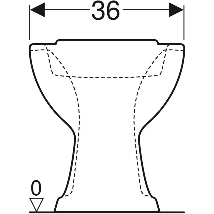 Immagine di Geberit COLIBRI' vaso a pavimento a cacciata, senza sedile, per cassetta di risciacquo esterna monoblocco, con scarico verticale, colore bianco finitura lucido 500.858.00.1