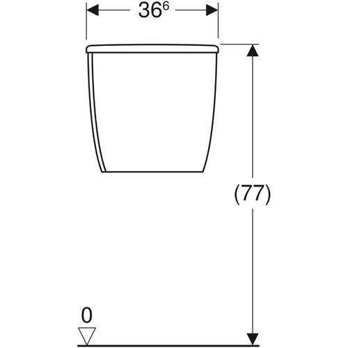 Immagine di Geberit COLIBRI' cassetta di risciacquo esterna monoblocco, con risciacquo a due quantità e allacciamento idrico laterale, colore bianco finitura lucido 500.874.00.1