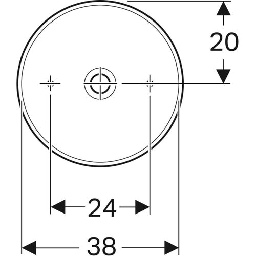 Immagine di Geberit VARIFORM lavabo da appoggio rotondo 40 cm, colore bianco finitura lucido 500.768.01.2