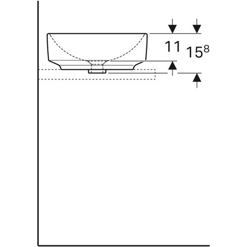 Immagine di Geberit VARIFORM lavabo da appoggio rotondo 40 cm, colore bianco finitura lucido 500.768.01.2