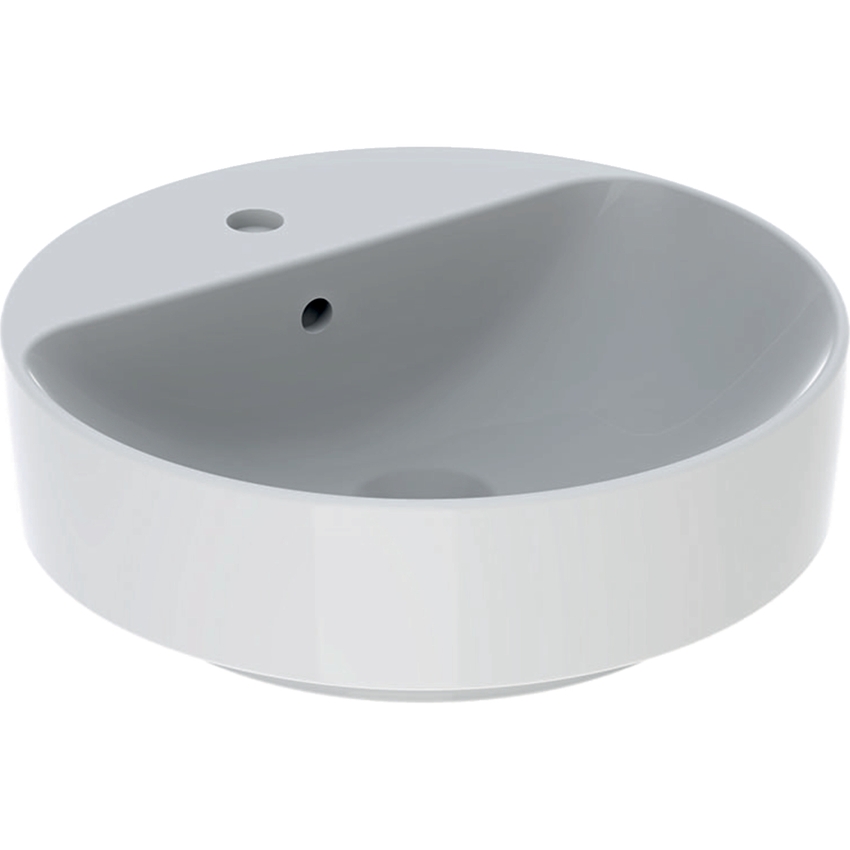 Immagine di Geberit VARIFORM lavabo rotondo da appoggio 45 cm, con piano per foro del rubinetto, colore bianco finitura lucido 500.769.01.2