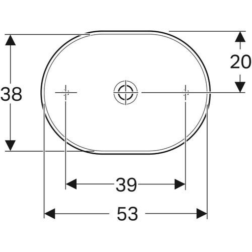 Immagine di Geberit VARIFORM lavabo ellittico da appoggio 55 cm, colore bianco finitura lucido 500.774.01.2