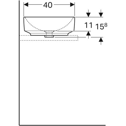 Immagine di Geberit VARIFORM lavabo ellittico da appoggio 55 cm, colore bianco finitura lucido 500.774.01.2