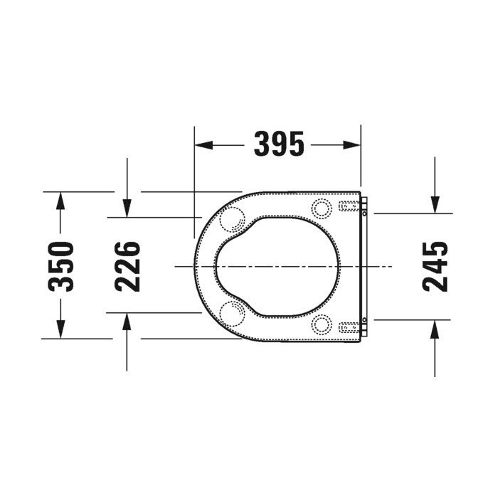 Immagine di Duravit STARCK 3 sedile senza coperchio per vaso Vital, con gommini ad angolo e cerniere continue, cerniere in acciaio inox, senza chiusura rallentata, colore bianco 0062610000