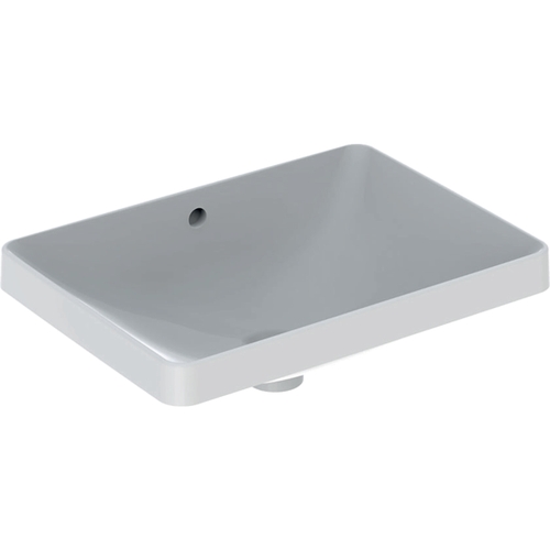 Immagine di Geberit VARIFORM lavabo rettangolare L.55 cm, da incasso, senza foro rubinetteria, con troppopieno, colore bianco finitura lucido 500.736.01.2