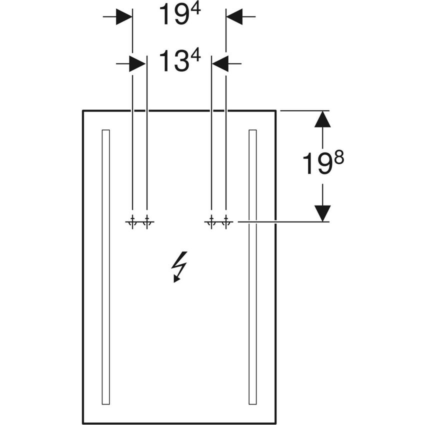 Immagine di Geberit OPTION specchio 40 cm con illuminazione led posizionata a destra e sinistra 500.580.00.1